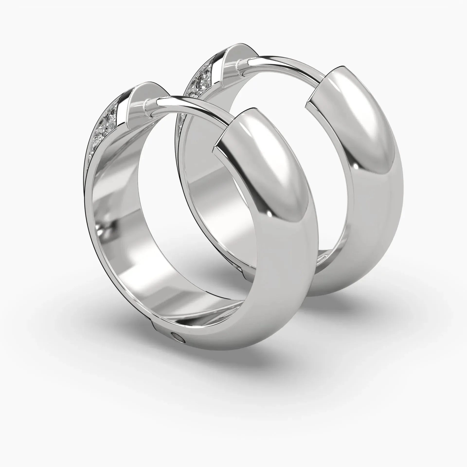 0.75ctw Round Lab Grown Diamond Huggie Hoop Earrings | 14k Gold