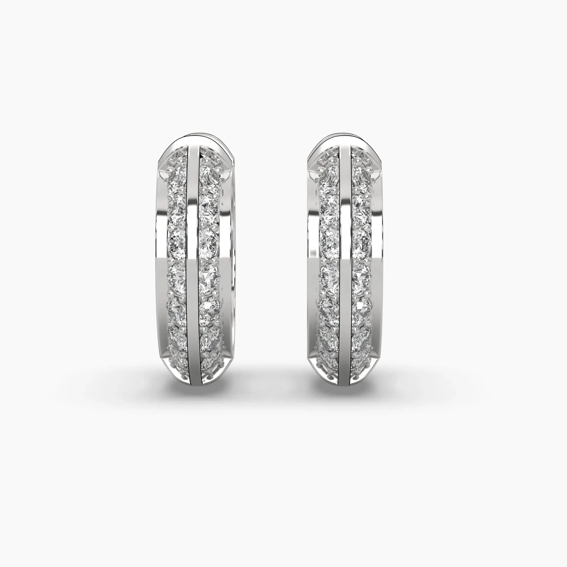 0.75ctw Round Lab Grown Diamond Huggie Hoop Earrings | 14k Gold