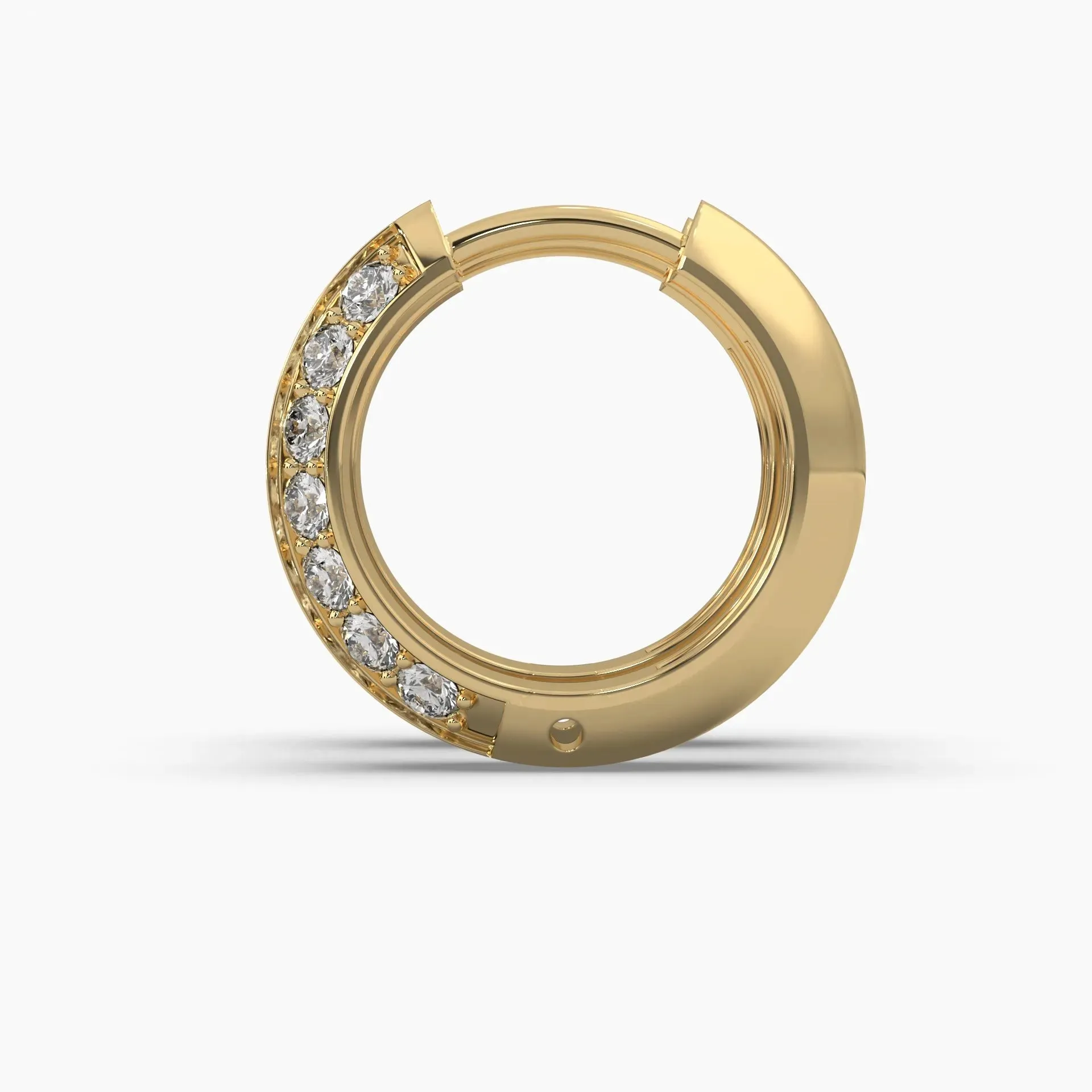 0.75ctw Round Lab Grown Diamond Huggie Hoop Earrings | 14k Gold