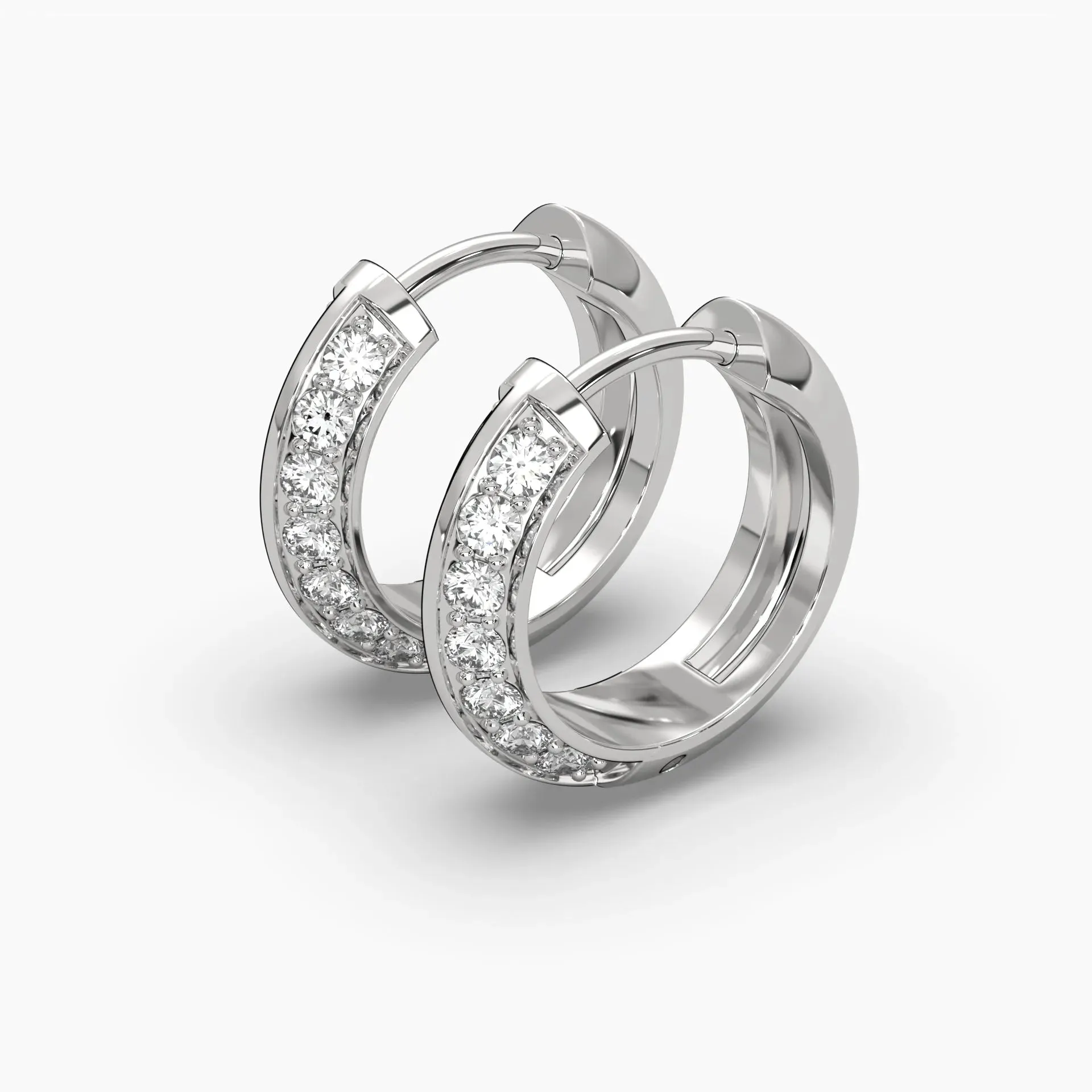 0.75ctw Round Lab Grown Diamond Huggie Hoop Earrings | 14k Gold