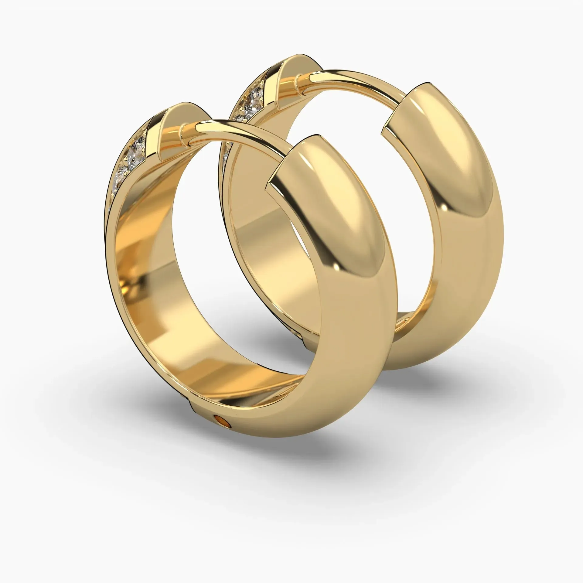 0.75ctw Round Lab Grown Diamond Huggie Hoop Earrings | 14k Gold