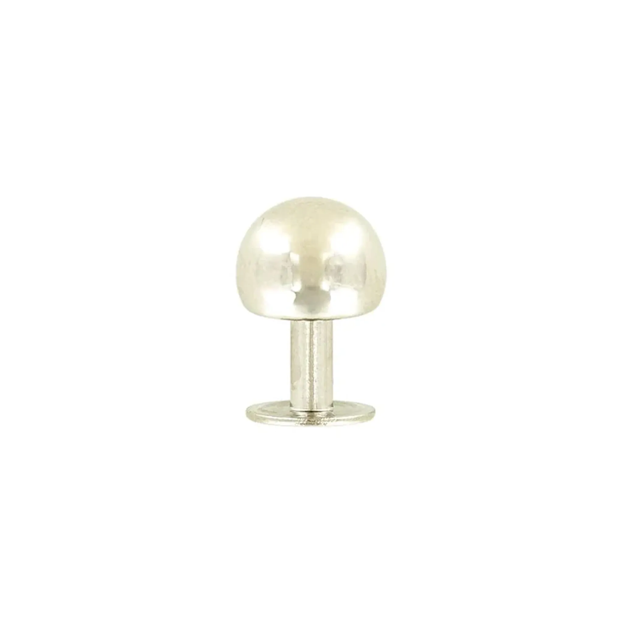 10 mm Nickel, Round Ball Bottom Stud, Solid Brass-PK10, #P-2998-SBN