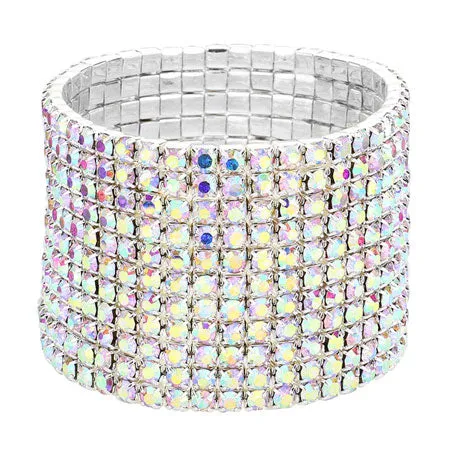 11 Row Crystal Rhinestone Stretchable Bracelet