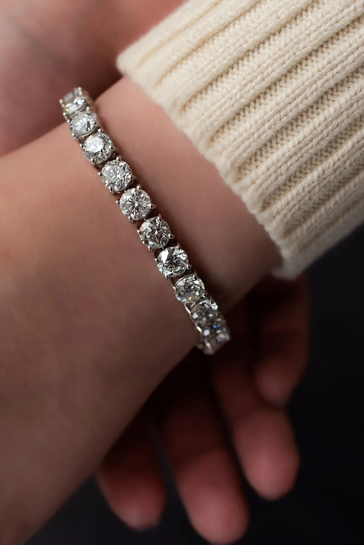 27 ctw Diamond Tennis Bracelet 14k White Gold