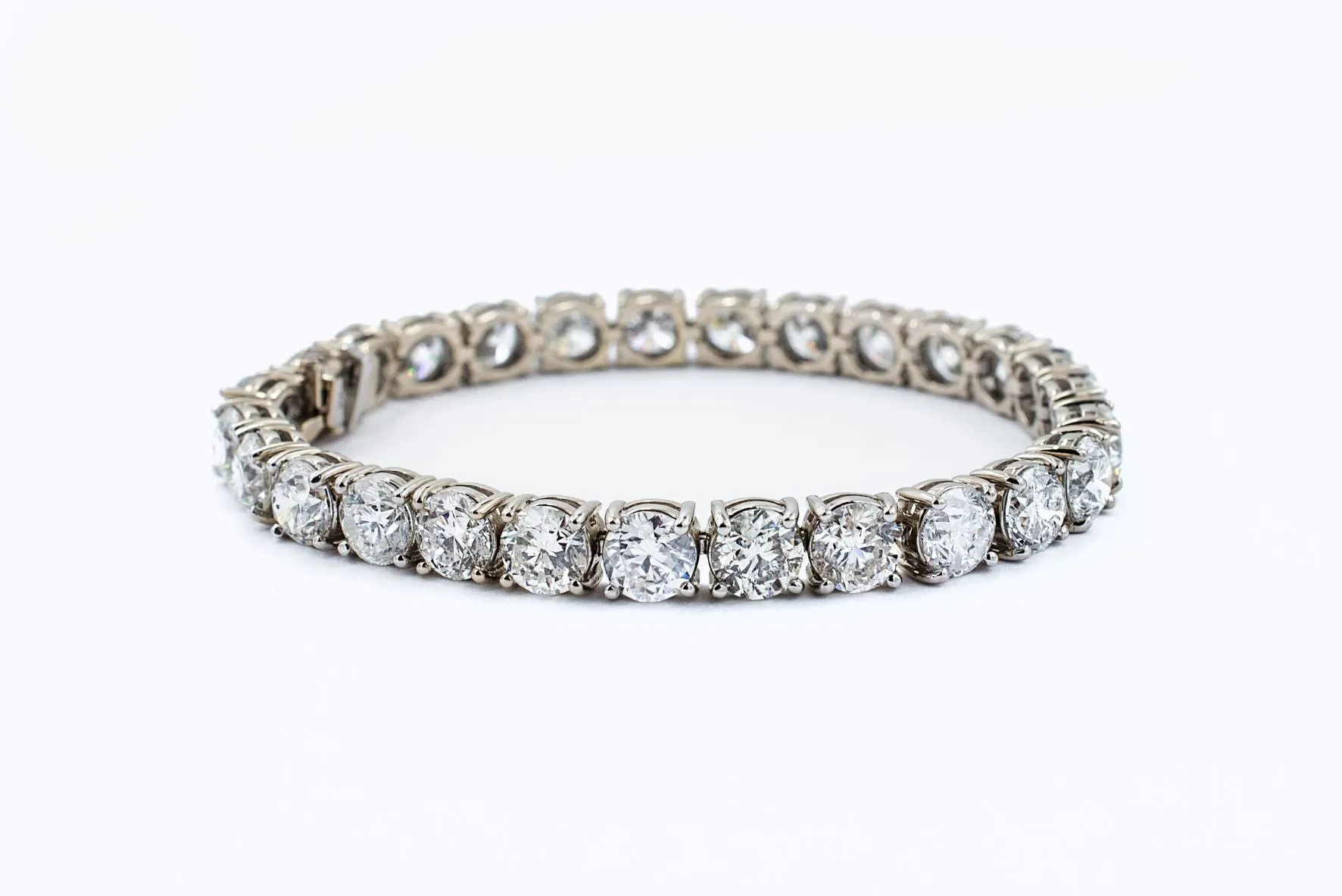27 ctw Diamond Tennis Bracelet 14k White Gold