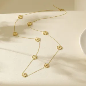 36" Daisy Necklace Yellow Gold Finish