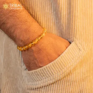 8 MM citrine natural stone beaded handmade bracelet, customized unisex Jewelry, stnbr118