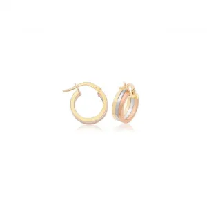 9ct Tri-Color Gold Hoop Earrings ER1215
