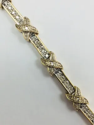 9CT YELLOW GOLD DIAMOND BRACLET 12012018B