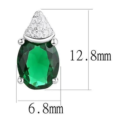 Alamode Rhodium 925 Sterling Silver Earrings with Synthetic Synthetic Glass in Blue Zircon