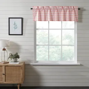 Annie Coral Buffalo Check Lined Valance 60"