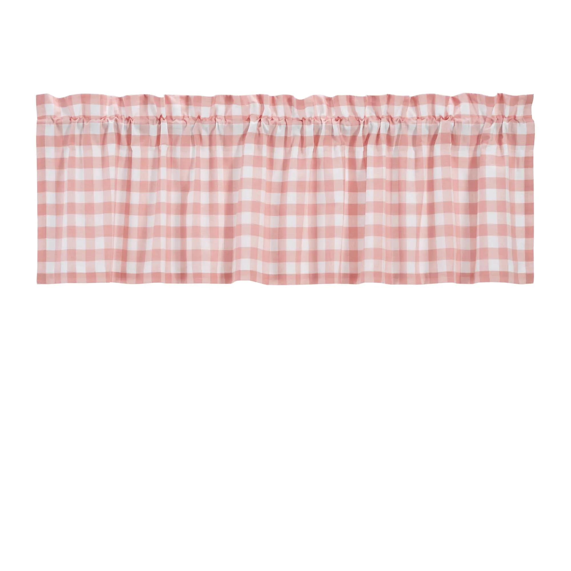 Annie Coral Buffalo Check Lined Valance 60"