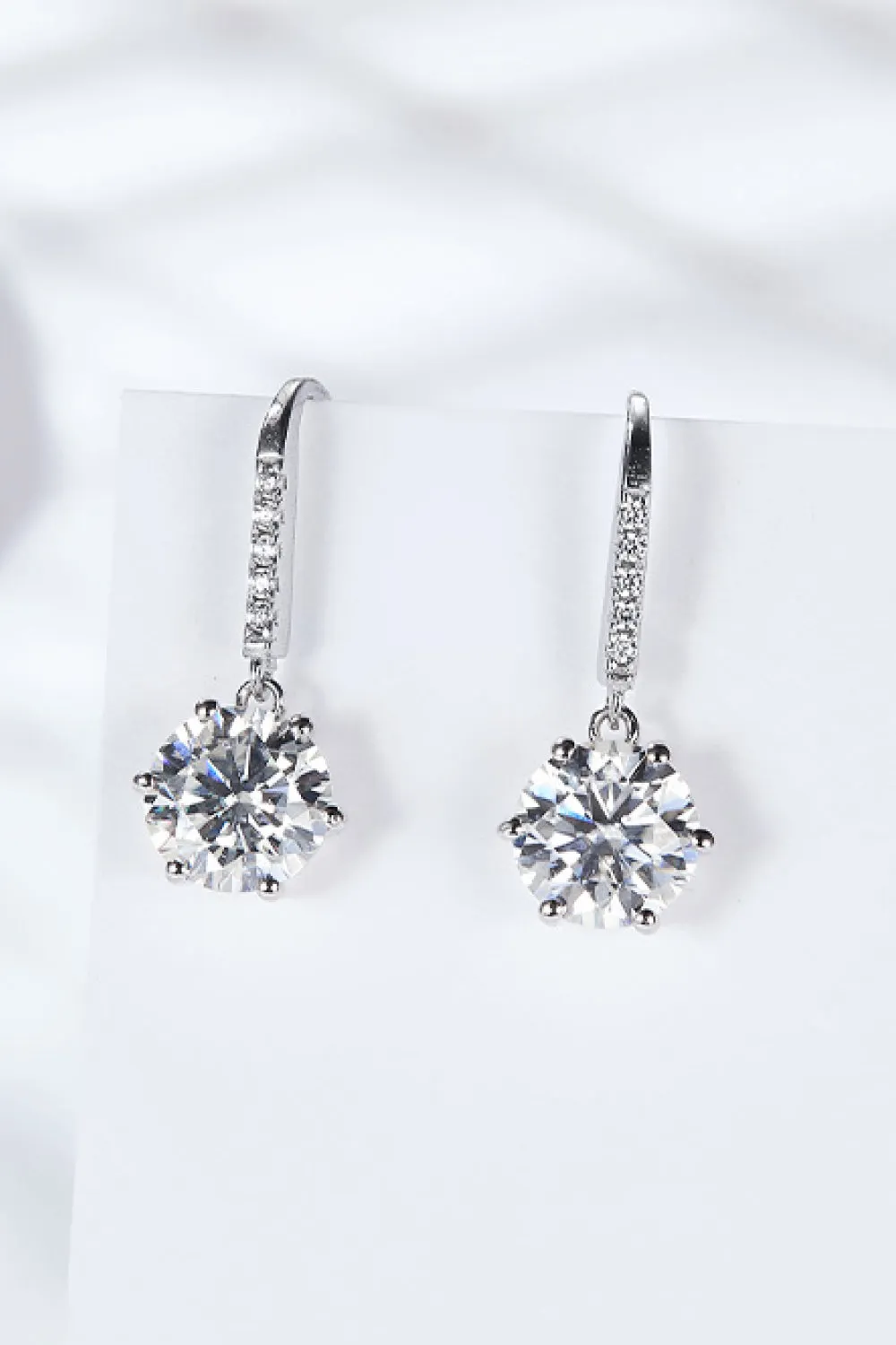 *APP EXCLUSIVE* 6-Prong Moissanite Drop Earrings
