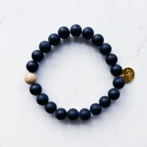 Barrel Bead Bracelet - Matte Onyx
