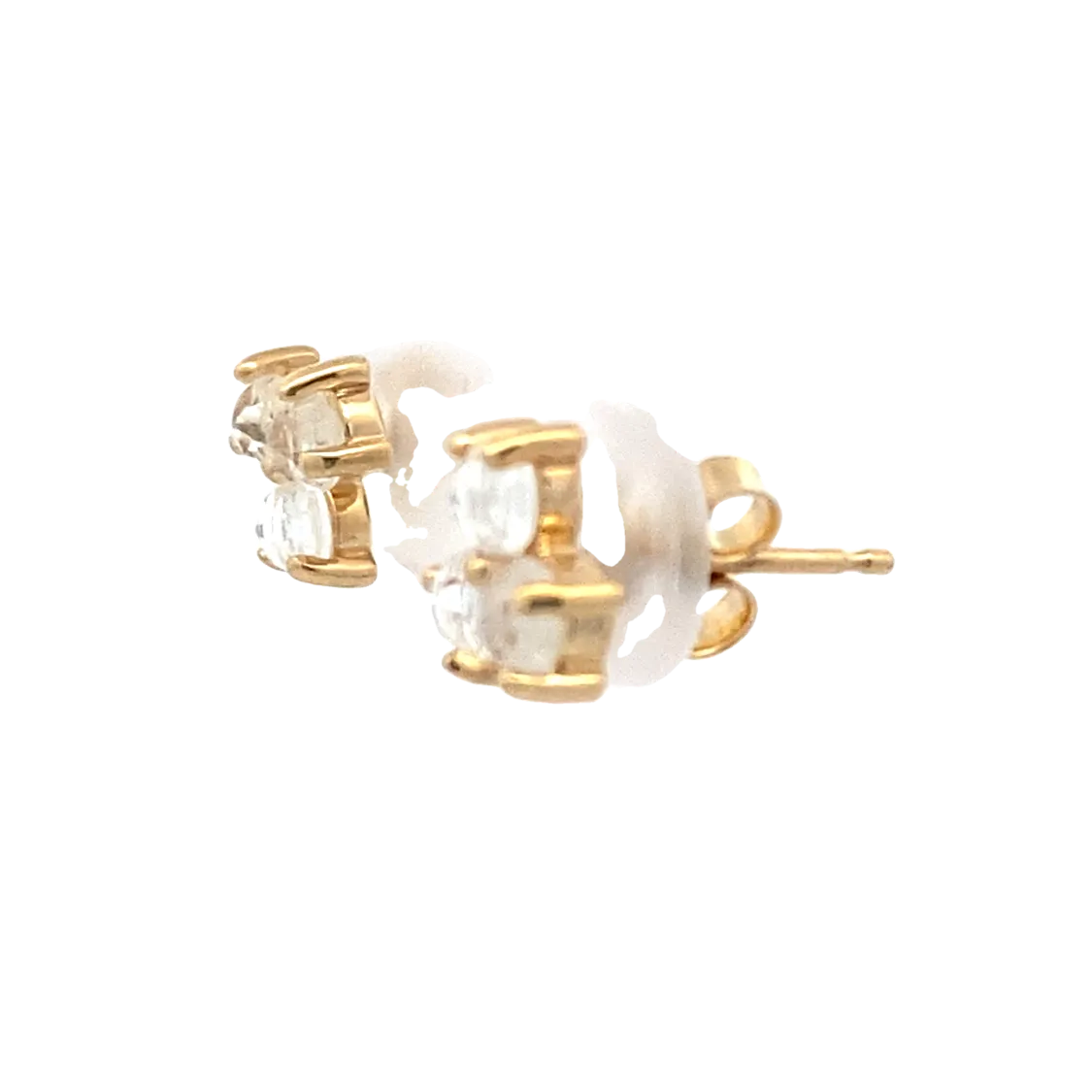 Beeghly & Co. Yellow Gold Moonstone Triad Earrings