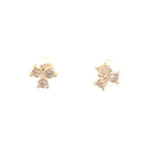 Beeghly & Co. Yellow Gold Moonstone Triad Earrings
