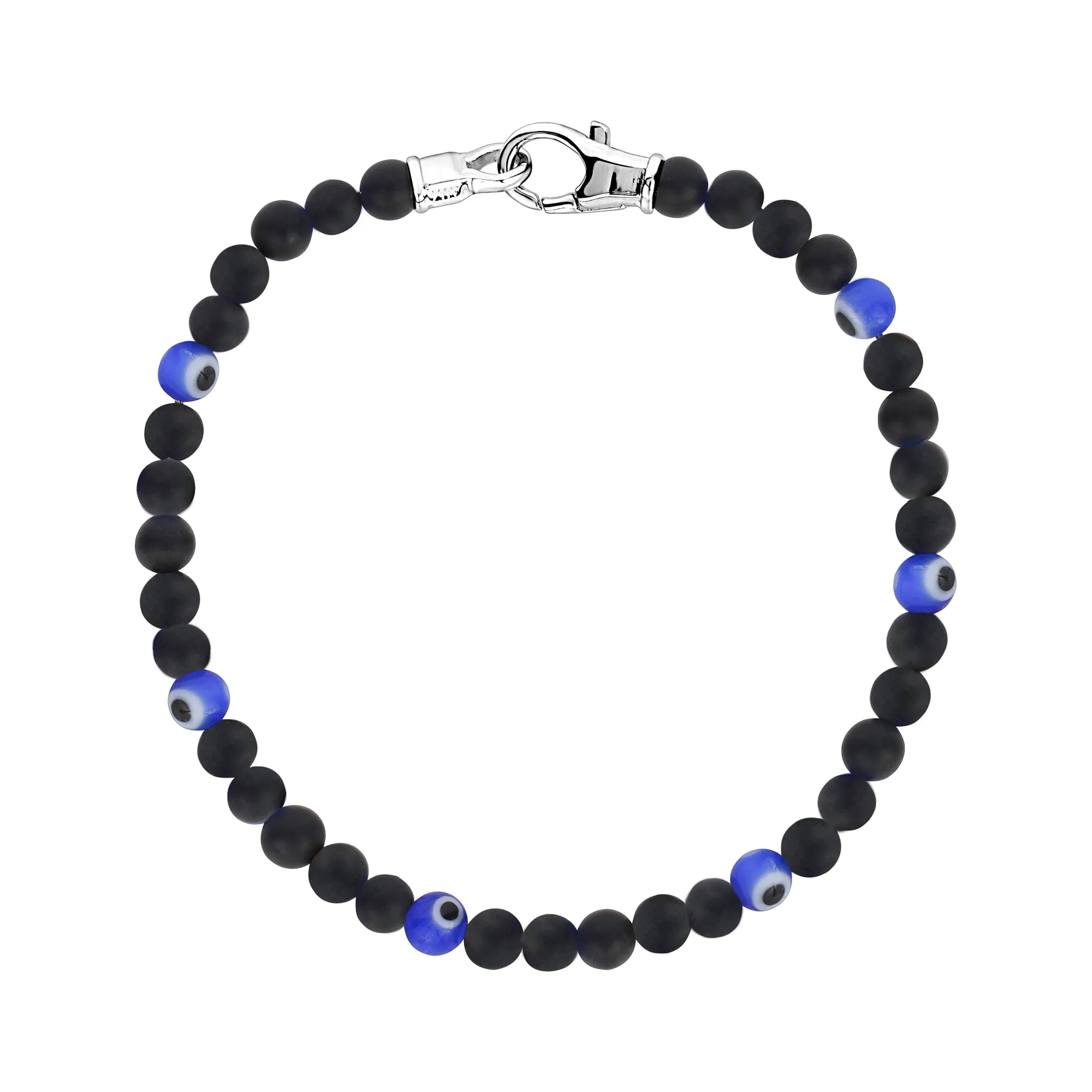 Black Onyx Evil Eye Bracelet | 4MM