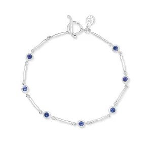 Blue Sapphire Dewdrops Link Bracelet