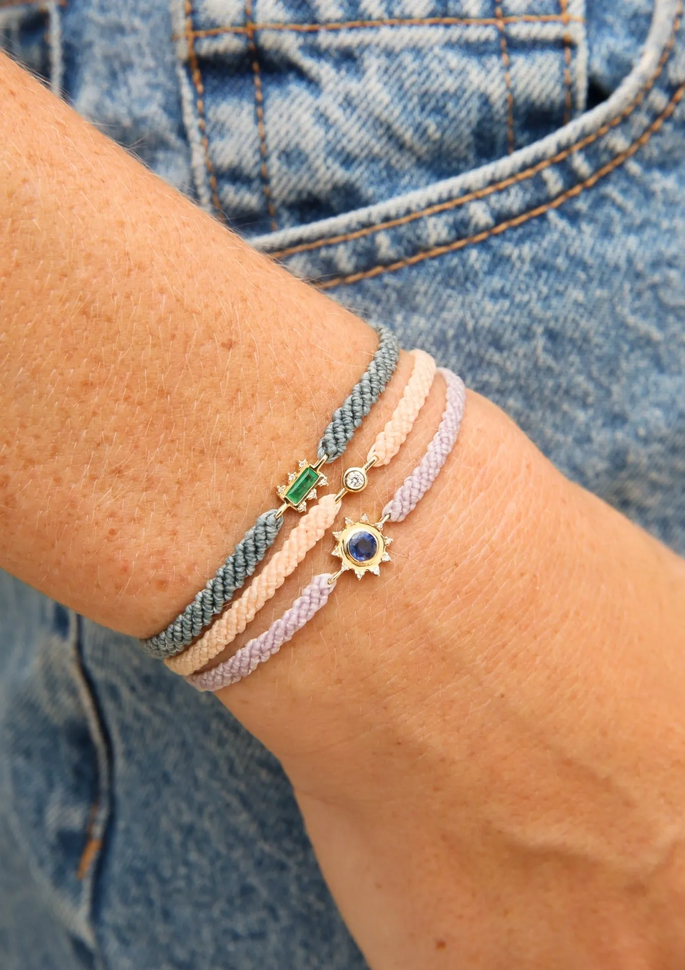 Blue Sapphire Sunshine Macrame Bracelet