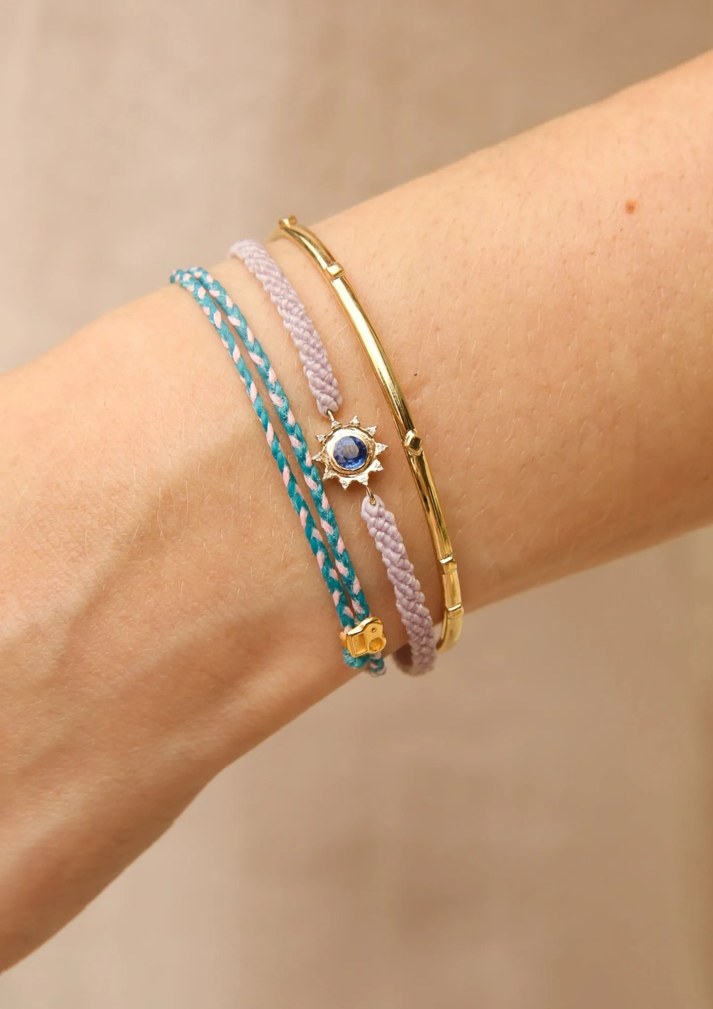 Blue Sapphire Sunshine Macrame Bracelet