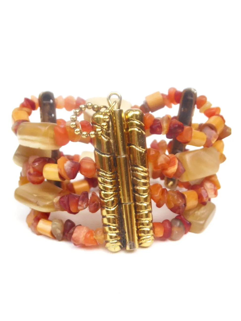 Bracelet Onyx Bone And Silver