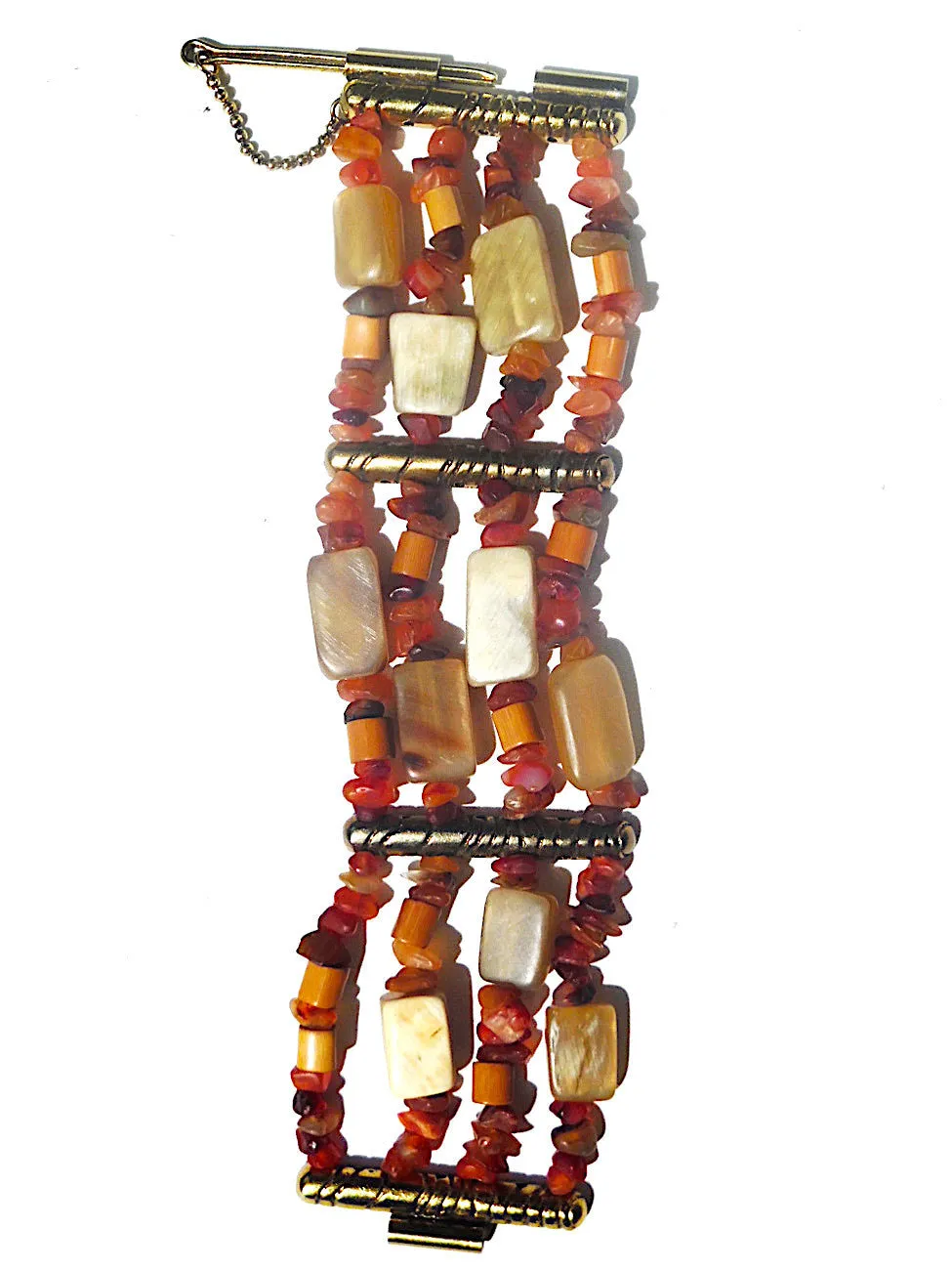 Bracelet Onyx Bone And Silver