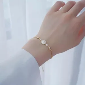 Bracelet Star four Pointed Zircon Inlaid Charm Coin Mediterranean Style Antique Romantic Gift For Her Anniversary