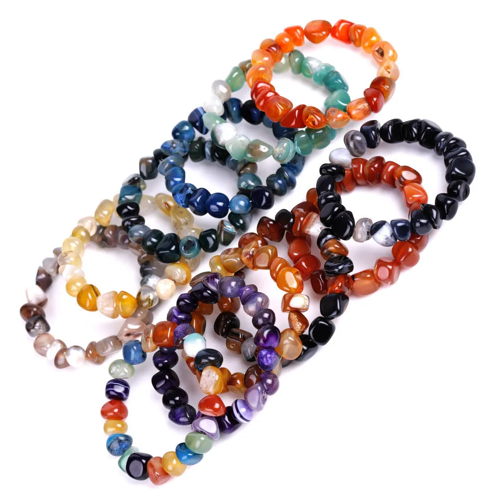 Bracelet with Shape Mixed Color Red Black Dream Agate Bracelet European and American Popular Ornament