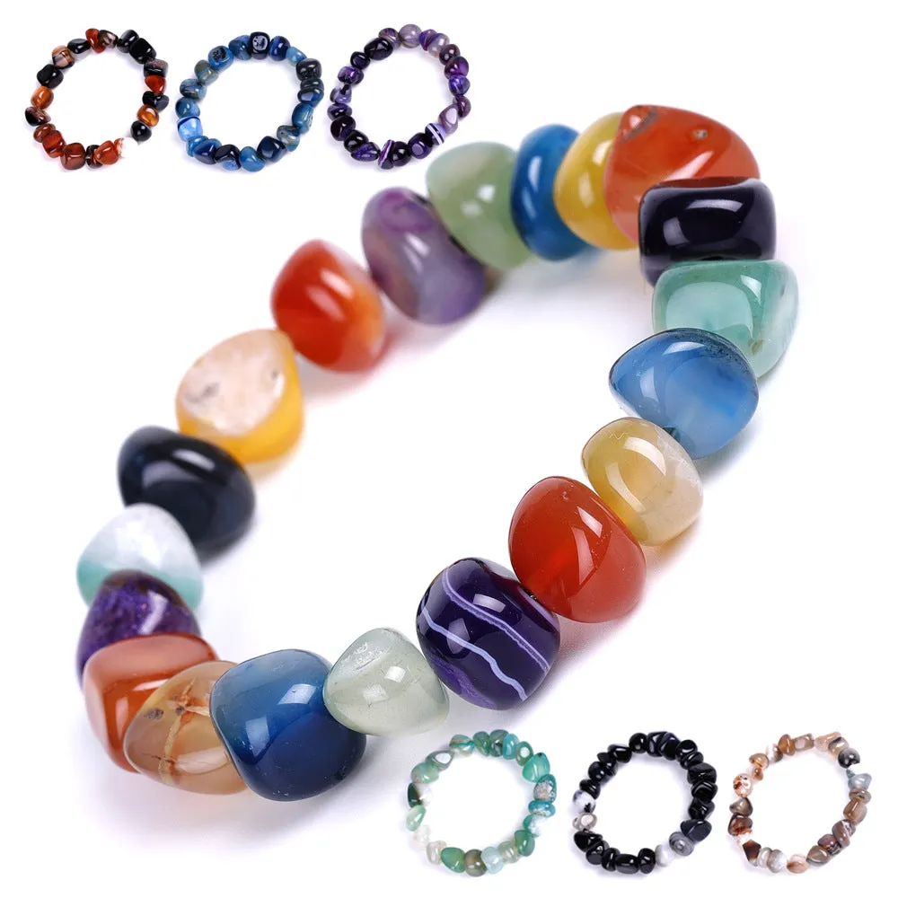 Bracelet with Shape Mixed Color Red Black Dream Agate Bracelet European and American Popular Ornament