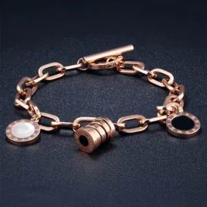 Bridal Wedding Engagement Bracelet For Women Elegant Resin Shell Bangles Roman Numerals Jewellery Bulgaria Bracelets for Women