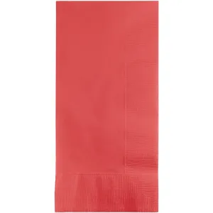 Bulk Pack of 100 Coral Dinner Napkins 2Ply 1/8Fld