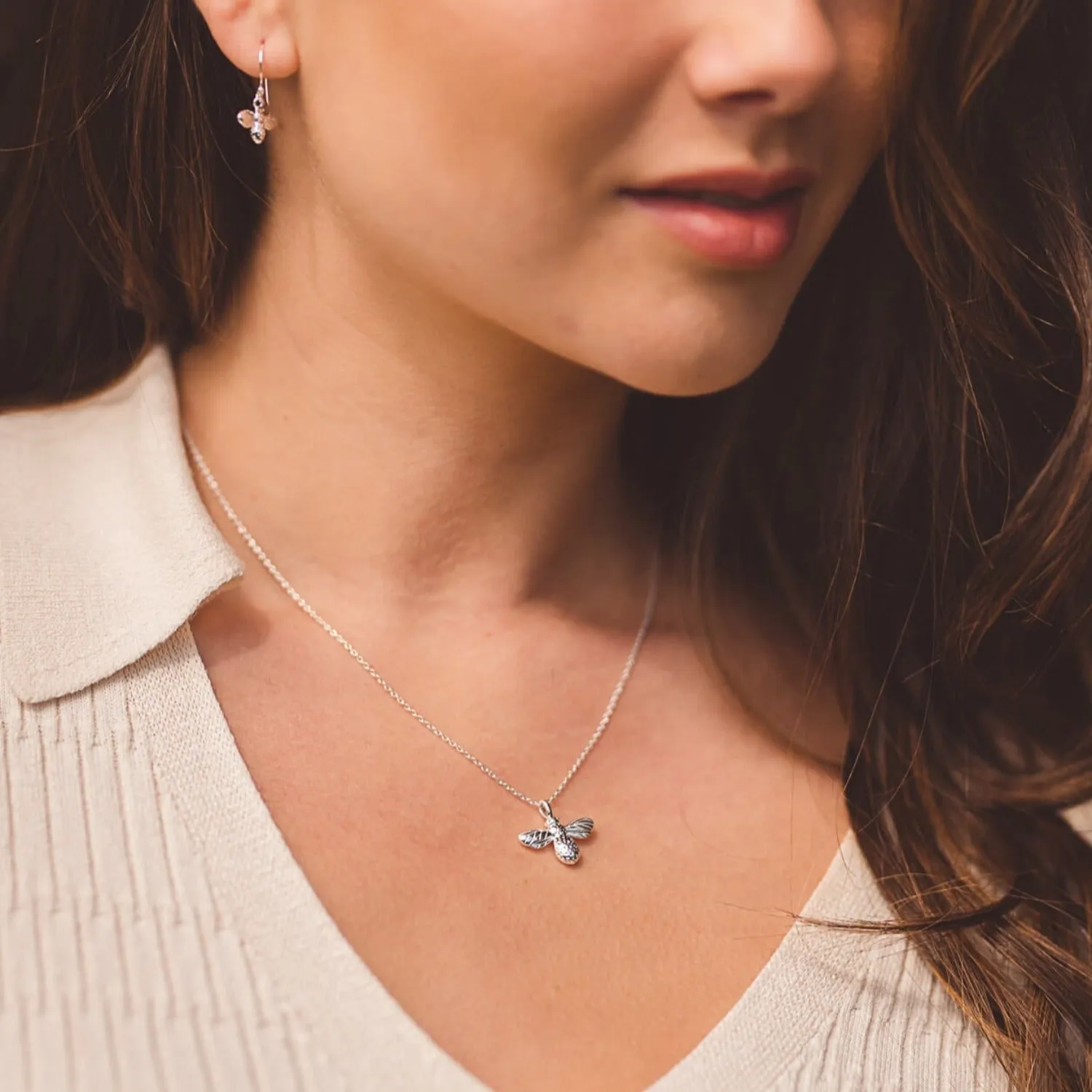 Bumble Bee Sterling Silver Necklace