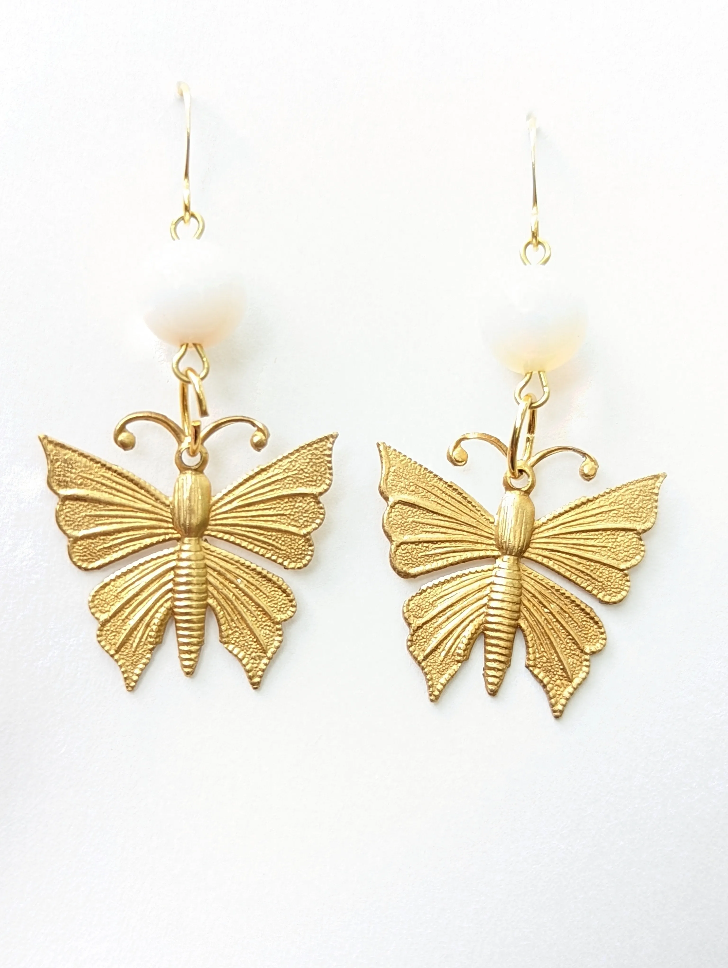 Butterflies with Vintage Opalite Earrings USA Made Sugar Gay Isber Free Gift Bag Butterfly
