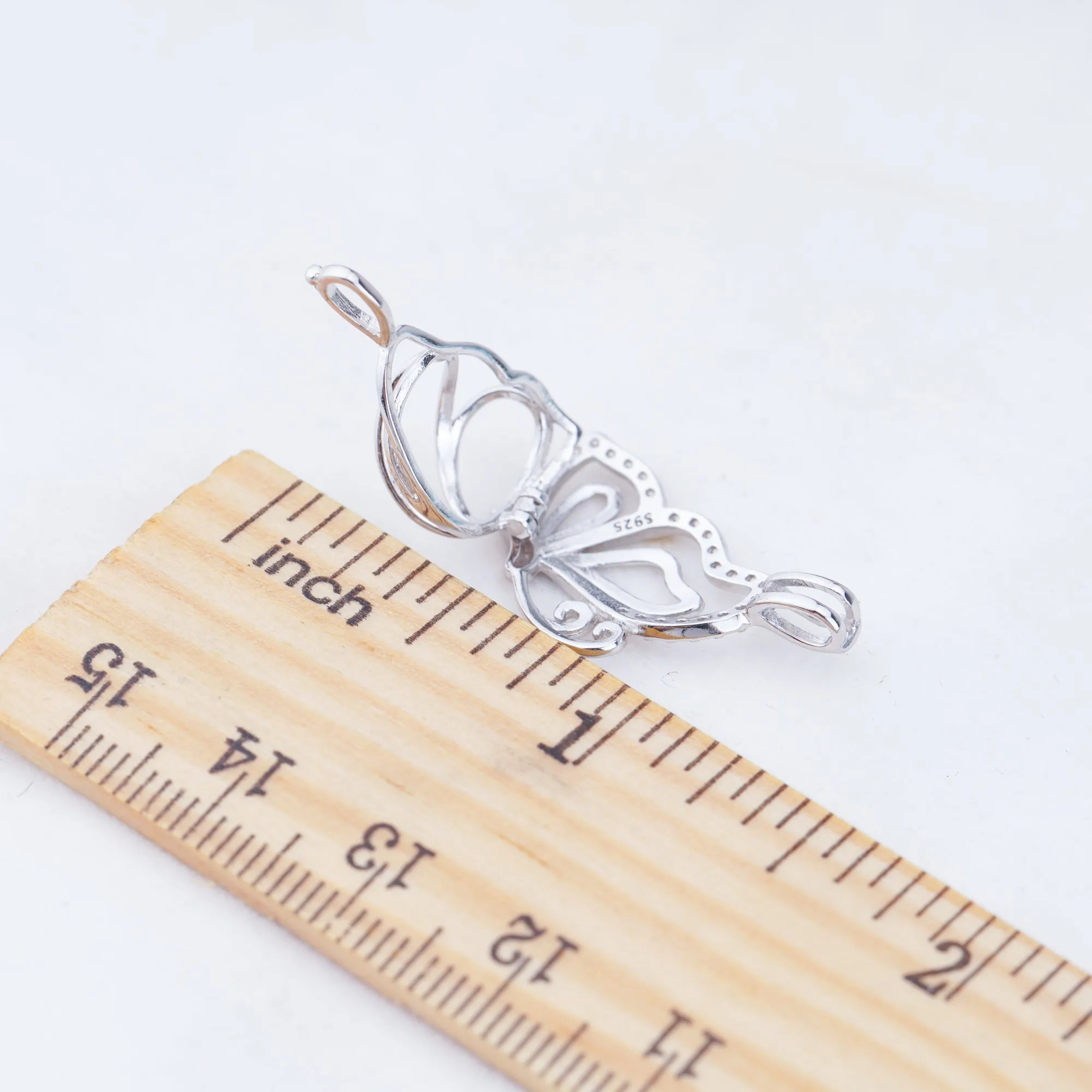 C030126 sterling silver Freshwater pearl cage pendant necklace jewelry locket for pearl party