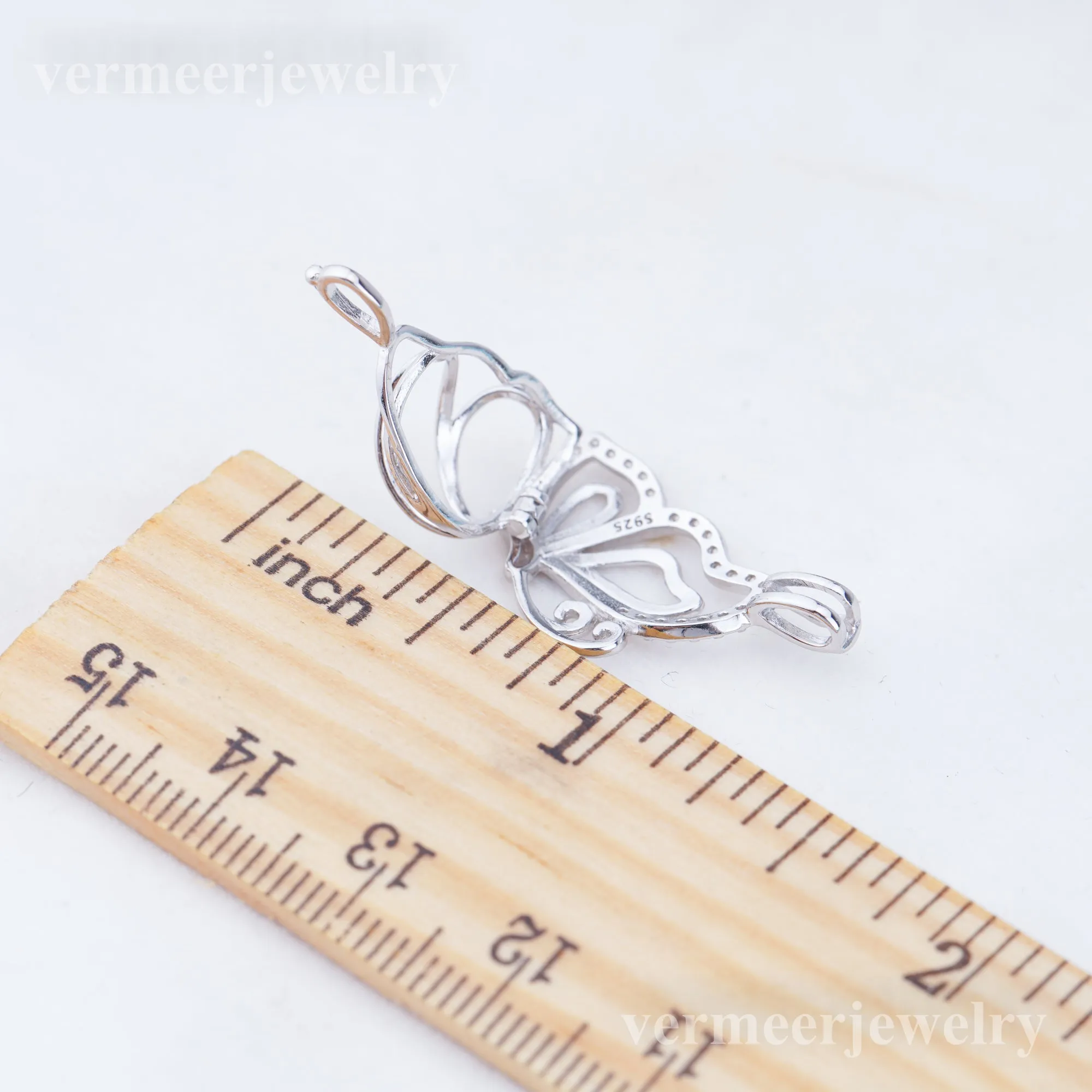 C030126 sterling silver Freshwater pearl cage pendant necklace jewelry locket for pearl party