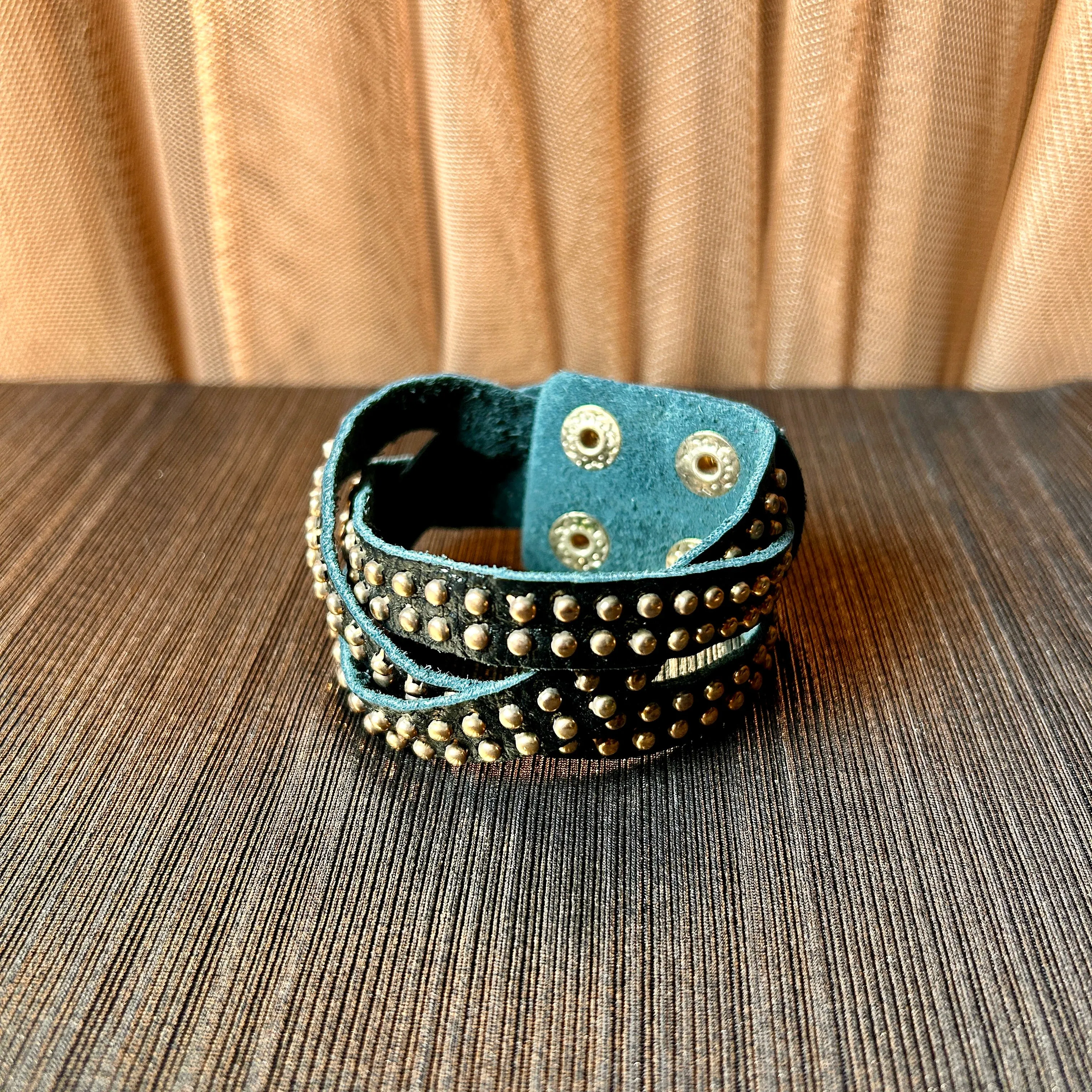 'Camilla' braided leather studded bracelet