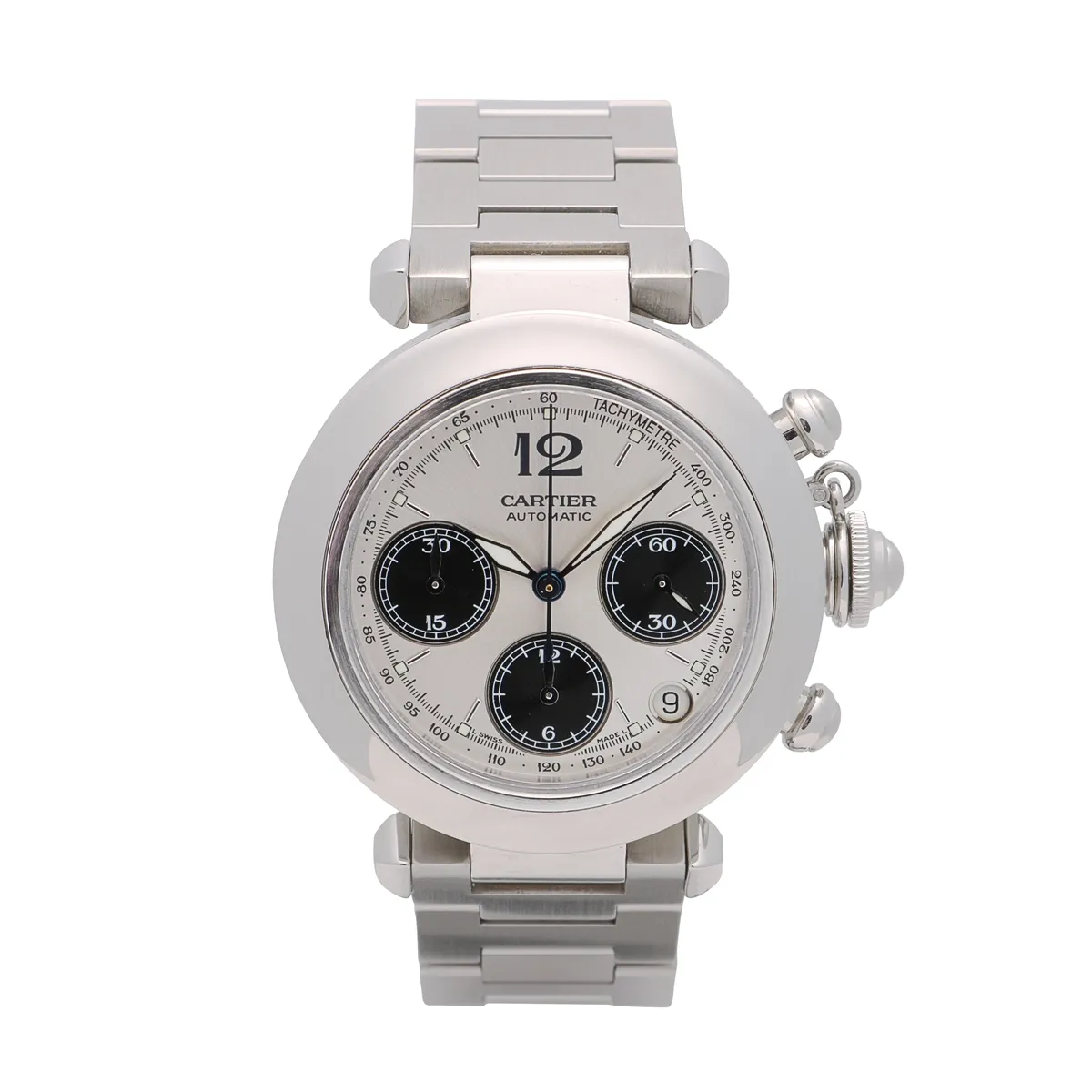 Cartier Pasha Chronograph Stainless Steel 37mm Automatic W31048M7 (Preowned)