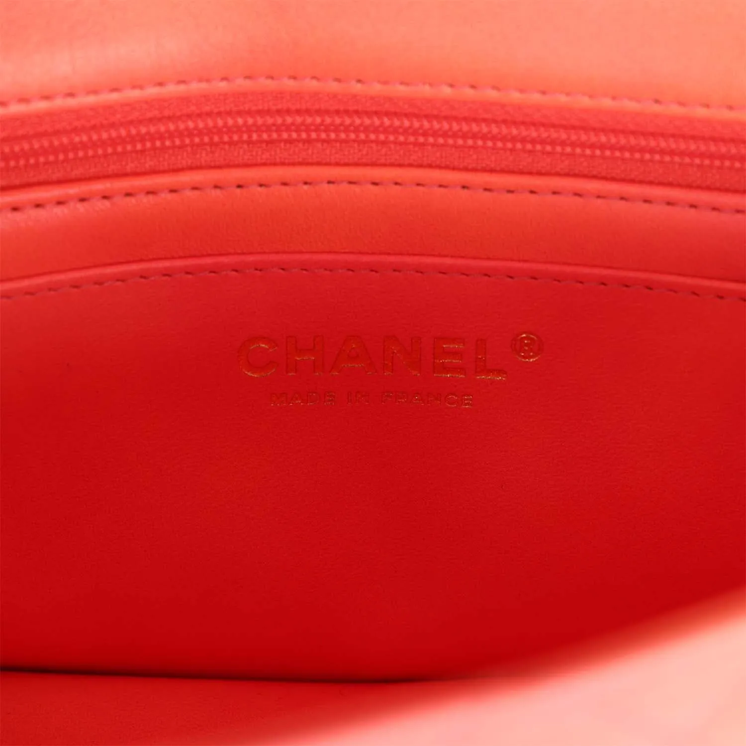 Chanel Mini Rectangular Top Handle Coral Ombre Lambskin Aged Gold Hardware