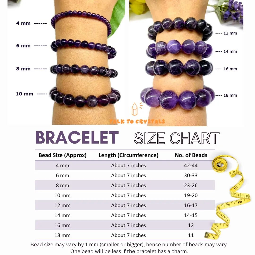 Citrine & Amethyst Round Bead Bracelet (Release Stress)