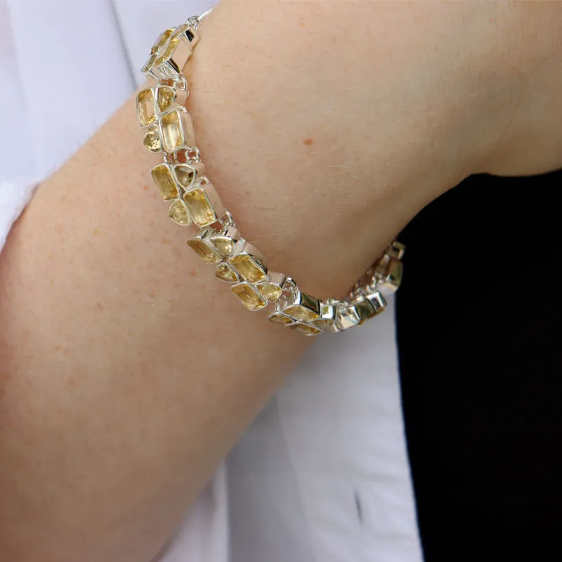 Citrine Boho Style Statement Bracelet