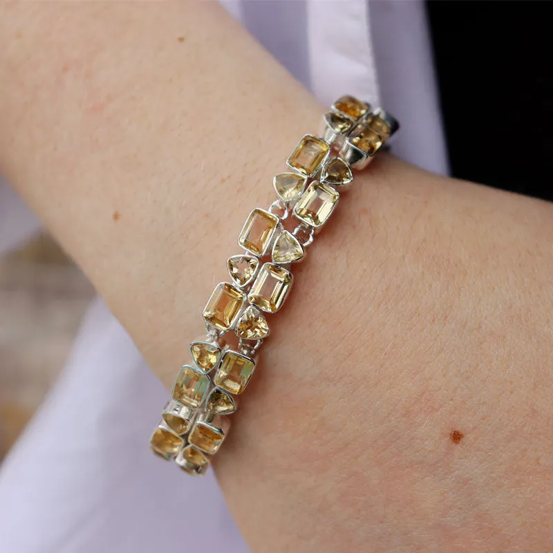 Citrine Boho Style Statement Bracelet