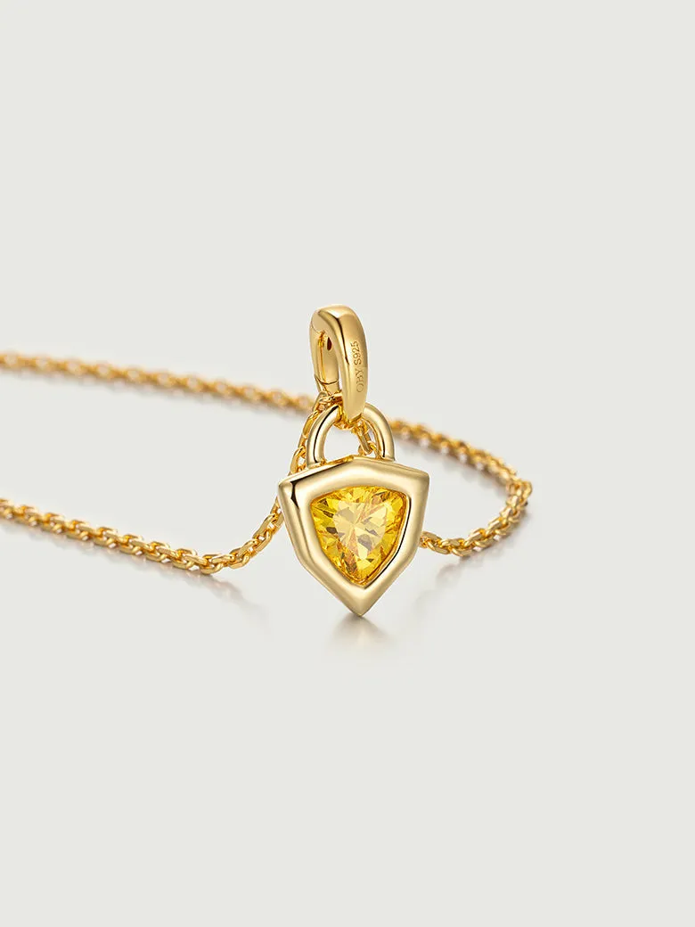 Citrine Shield Pendant