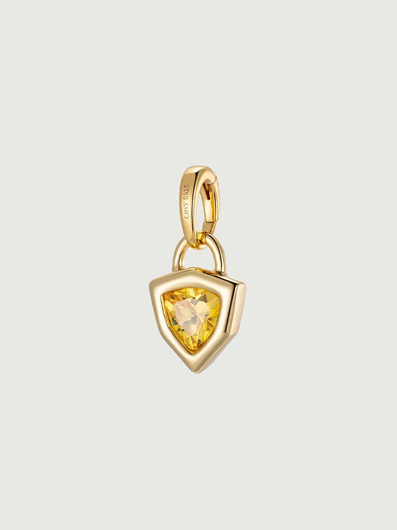 Citrine Shield Pendant