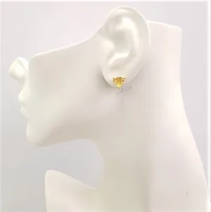 Citrine Trillion Stud Earrings