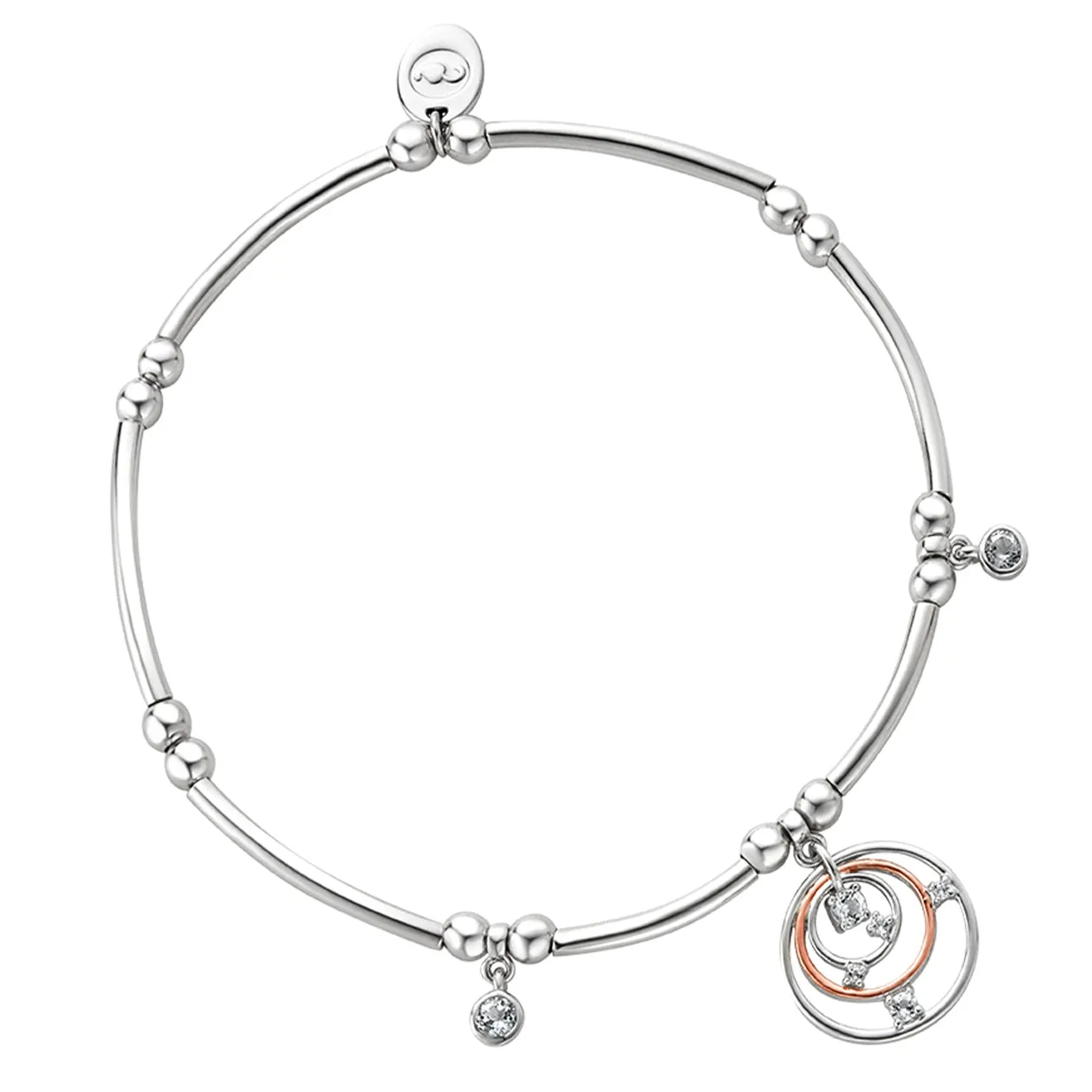 Clogau Awyr Y Nos Affinity Sterling Silver White Topaz Bracelet 16.5-17.5cm