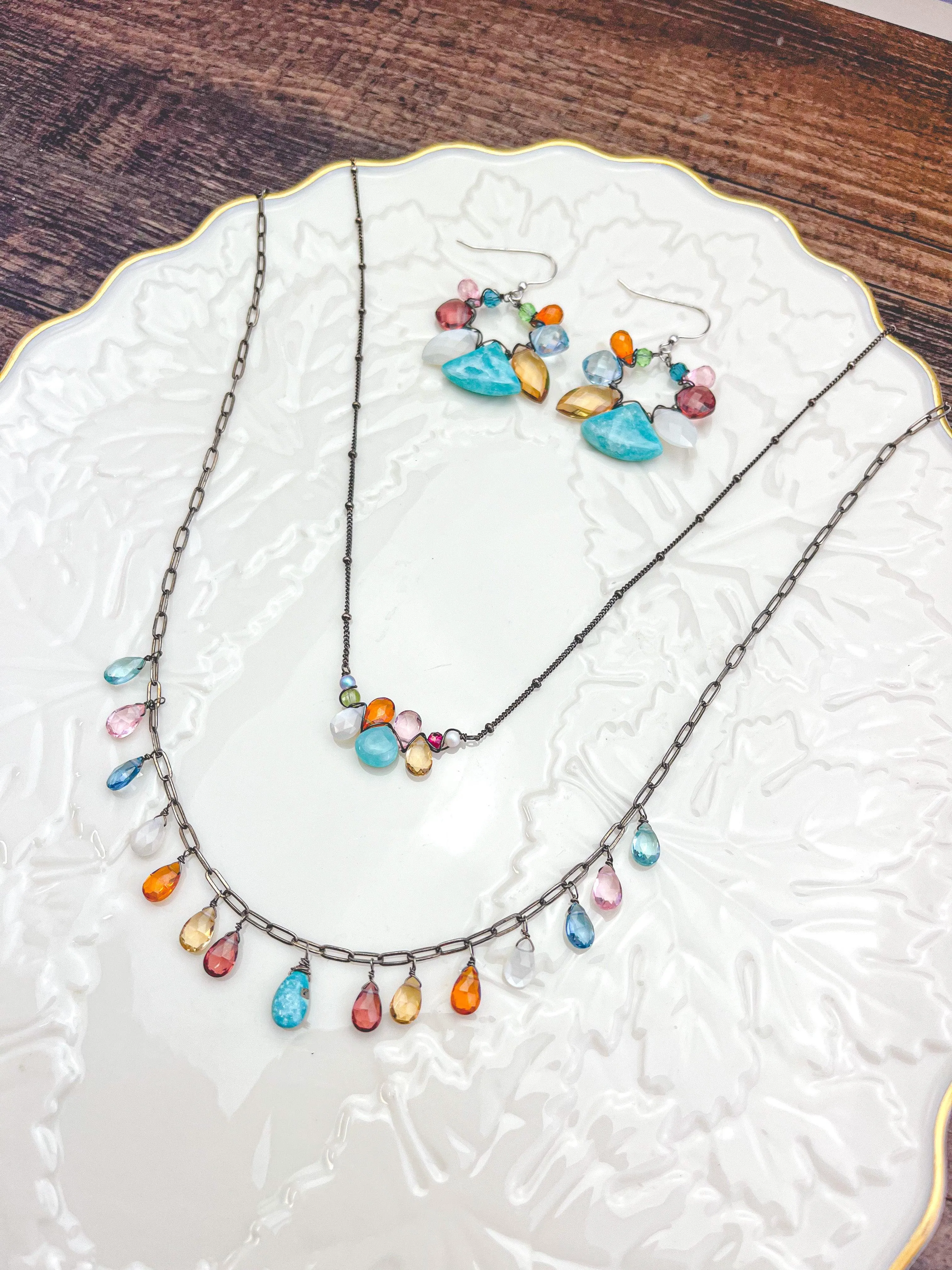 Colorful Drape Amazonite Necklace