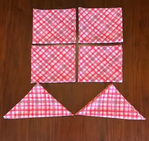 Coral Plaid Napkins (Set of 4 or 6)