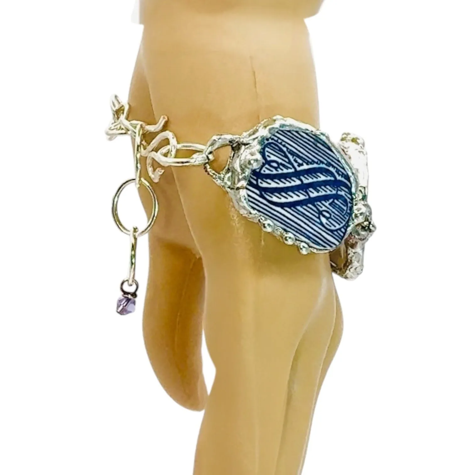 Courier & Ives Horse & Buggy Artisan Bracelet Silver Blend Metalwork