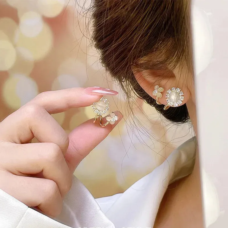 Crystal Flower Zircon Rose Butterfly Tassel Bride Exquisite Earring