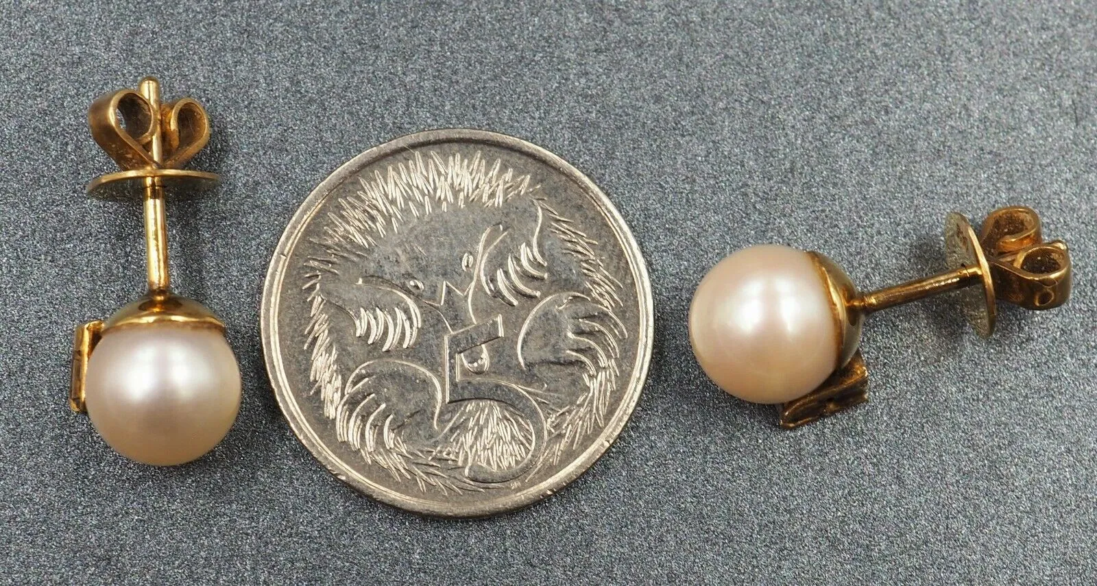 Cultured Pearl & Diamond 14ct Yellow Gold Stud Earrings